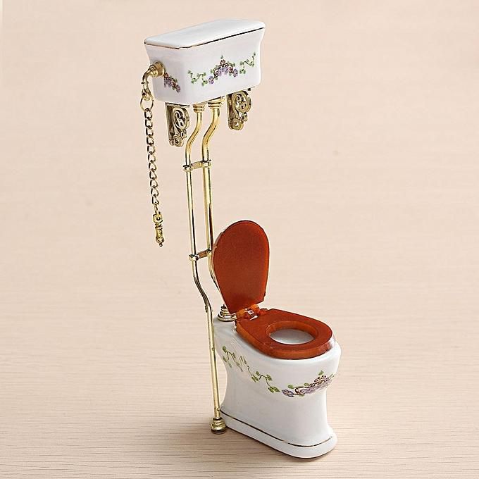 1:12 Dollhouse Miniature Furniture Bathroom Toilet  White Porcelain Closestool 