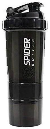 Protein Shaker Sports Water Bottle With Inserted Mixing Ball أسود 500مل