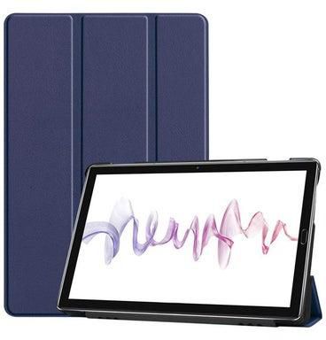 For Huawei Mediapad M6 Texture Horizontal Deformation Flip Leather Case Cover Blue