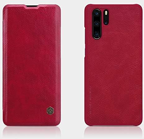 Nillkin Case for Huawei P30 Pro Qin Genuine Classic Leather Flip Folio + Card Slot Red Color