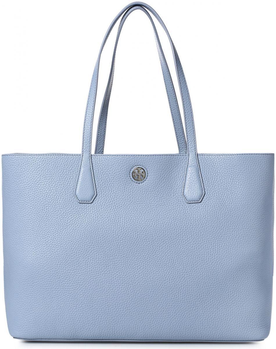 Tory Burch 22159775-446 Perry Tote Bag for Women - Leather, Blue Cloud/Tory  Navy price from souq in Saudi Arabia - Yaoota!