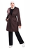 Smoky Egypt Self Striped Shawl Collar Coat With Lining And Belt - Brown