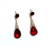 Fashion Ladies Red Crystal Gold Tone Earrings