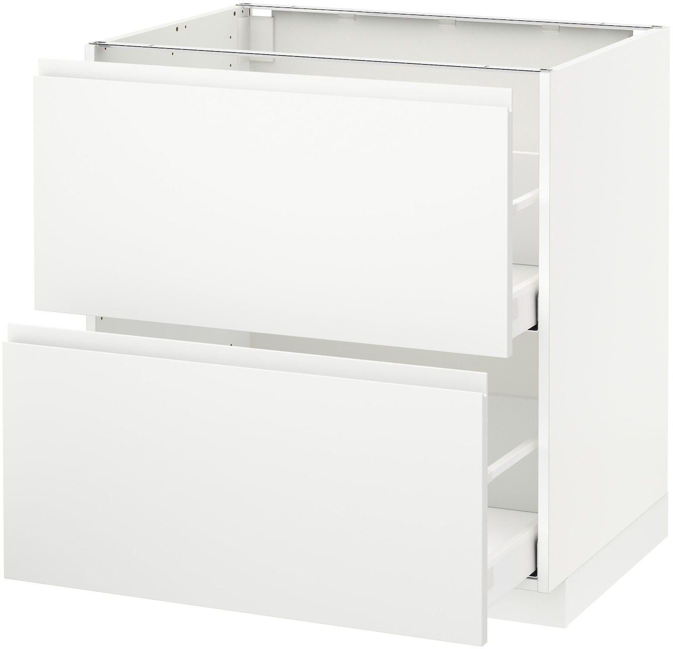 METOD / MAXIMERA Base cb 2 fronts/2 high drawers - white/Voxtorp matt white 80x60 cm
