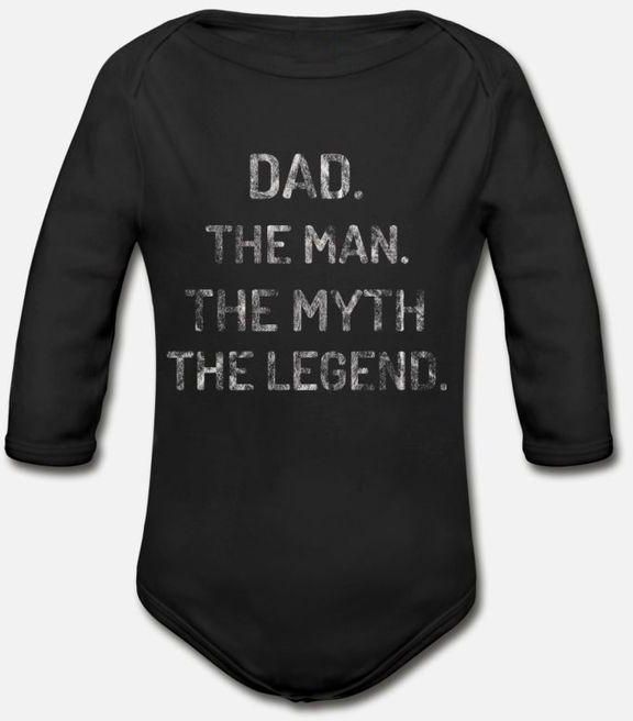 Dad The Man The Myth The Legend Gif For The Best Organic Long Sleeve Baby Bodysuit
