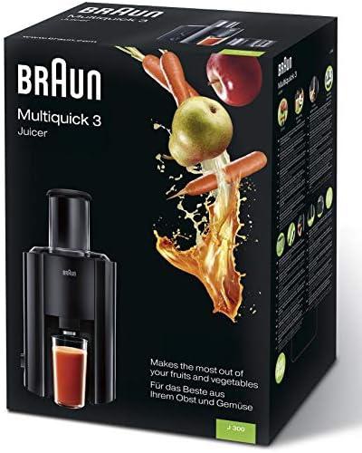 Braun MultiQuick 3 IdentityCollection Spin Juicer 800 Watts, J300 Black – International Warranty