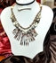 RA accessories Elegant Women Necklace Of Beads * Leather- Brown* Beige