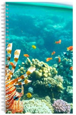 دفتر ملاحظات بطبعة وسلك حلزوني مقاس A4 أخضر/برتقالي/أبيض