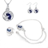 Mysmar Women's White Gold Plated with Blue Crystal Jewelry Set - AR952