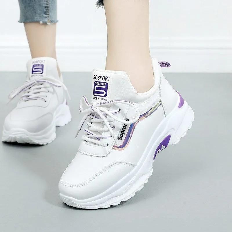 Sneakers Shoes This Year's Popular Simple Personality With The Spring And Autumn New Style With Father Shoes Female Thick Sole Sports Leisure Small White Shoes Fashion