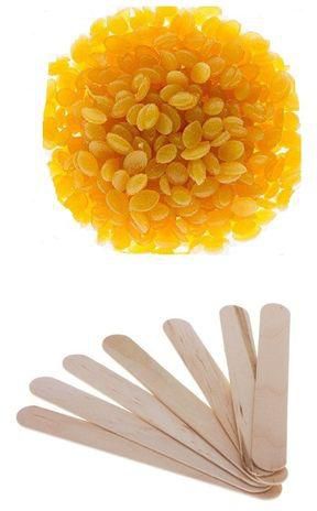 New Look Pearl Wax (Stripless) yellow - 400g + Wax Applicator Sticks - 7 Pcs