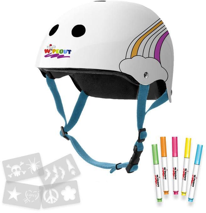 WIPE OUT Kid's Helmet 5+ - White Rainbow