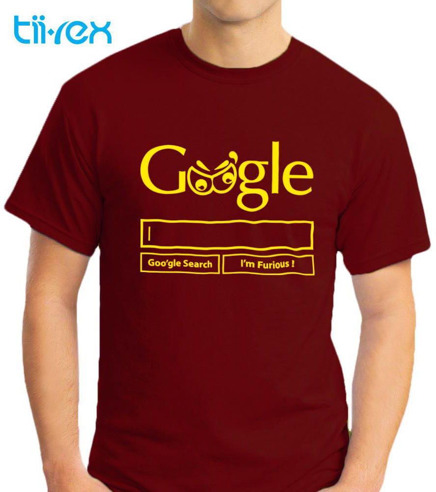 Google Angry Short Sleeve Round Neck Unisex T Shirt - 5 Sizes (Red)