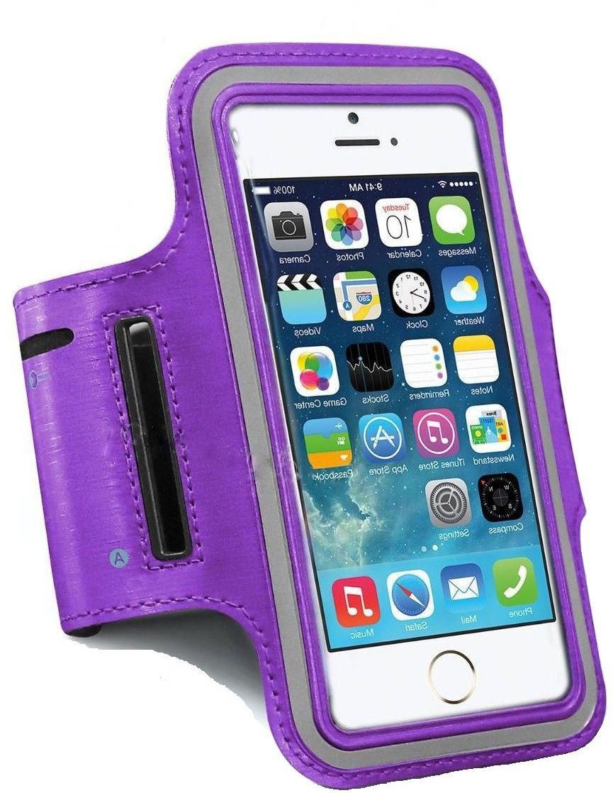 Armband Sports Gym Jogging Running Case Cover For Apple iPhone 5 5S 5C Purple