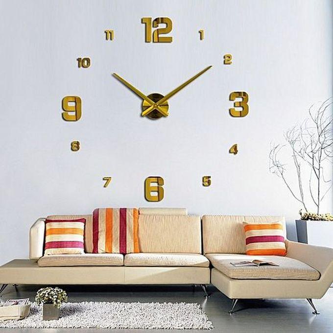 3D DIY Large Decorative Wall Clocks- Gold