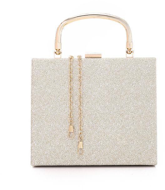 Mr Joe Magnetic Closure Glittery Handbag - Gold