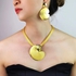 African Popular New 24K Gold Plated Dubai Conch Shell Necklace Earring Set Indian Bride Necklace Jewelry Set Bride Wedding Jewelry Sets Necklace Earrings Bracelet Gold Jewelry Gril