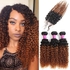 Wet And Wavy Kinky Curly Ombre Hair Bundle Weave+kim K Closure