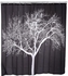 Generic Snow Tree Water-resistant Bathing Shower Curtain Bathroom Decor - Black