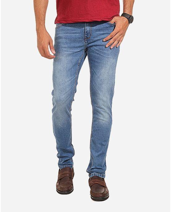 Tie House Washed Out Slim Fit Jeans - Light Blue