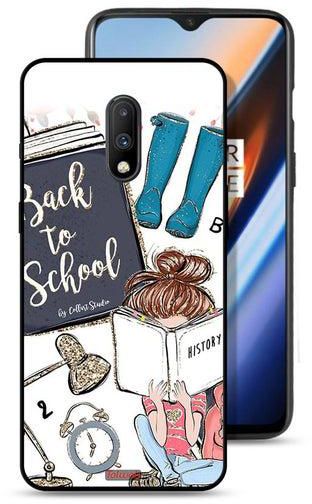OnePlus 7 Protective Case Cover Back To School Girl Reading History