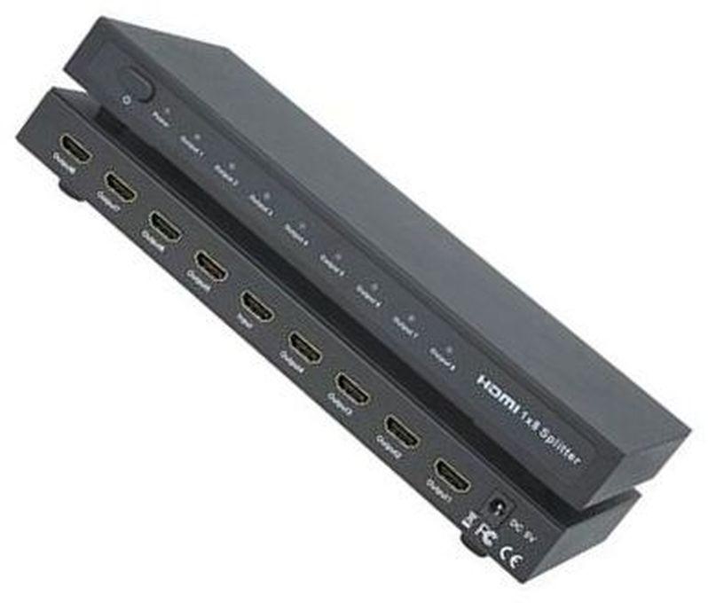 8 Port Hdmi Splitter 1.4V Hdmi Switch Amplifier 1X48 - 1 In 8 Out For Hdtv 1080P