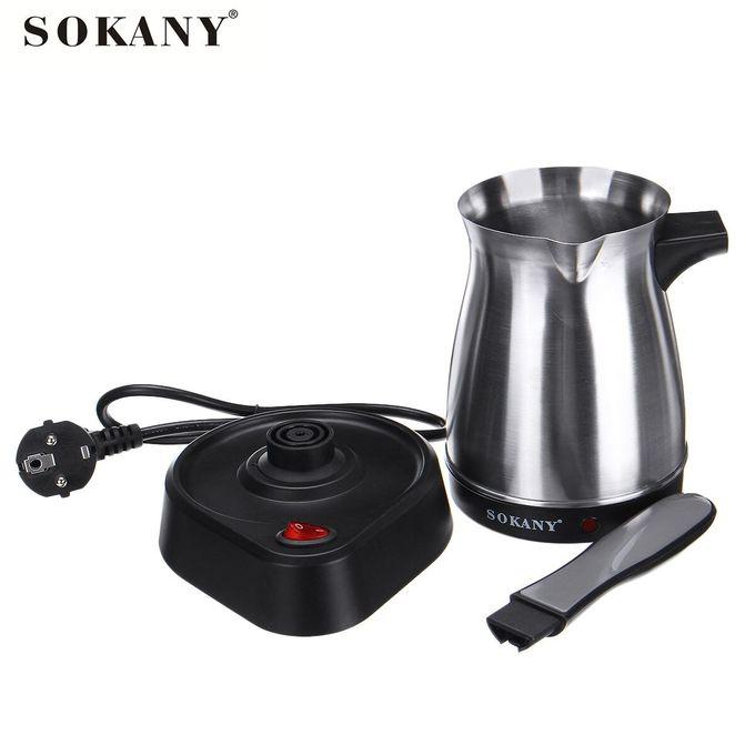 Sokany (SK-214) ماكينة صنع القهوة التركي من الإستانلس ستيل \ 5 أكواب - 600 وات