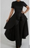 Fancy Finery Nyla Black Elegant Short Sleeve Maxi Dress And Pant Set
