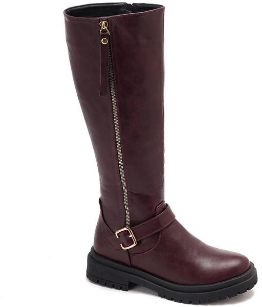 xo style Leather Boot - Burgundy