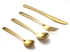 ككاسا كك-FL80 الفولاذ المقاوم للصدأ الذهب الأصفر أطباق المائدة والسكاكين شوكة سكين ملعقة أدوات المائدة مجموعة