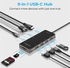 Promate PrimeHub-Go 9-in-1 Compact Multiport USB-C 100W PD Hub -Black