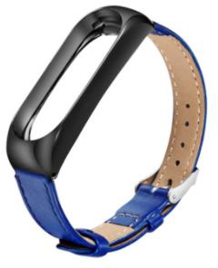 Watch Leather Strap for Mi Band 3 (Blue &amp; Black)