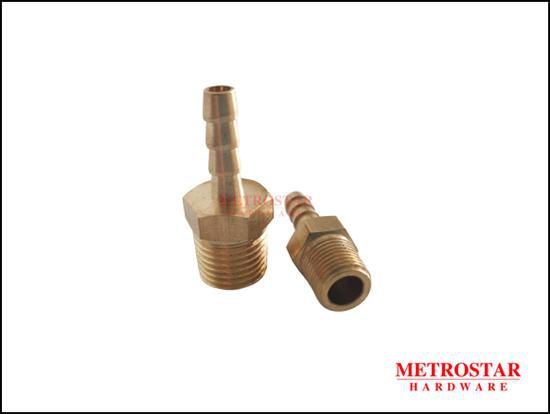 Metrostarhardware Brass Tube Fittings Single Tail Barb 3/16 - 2 Sizes (Gold)