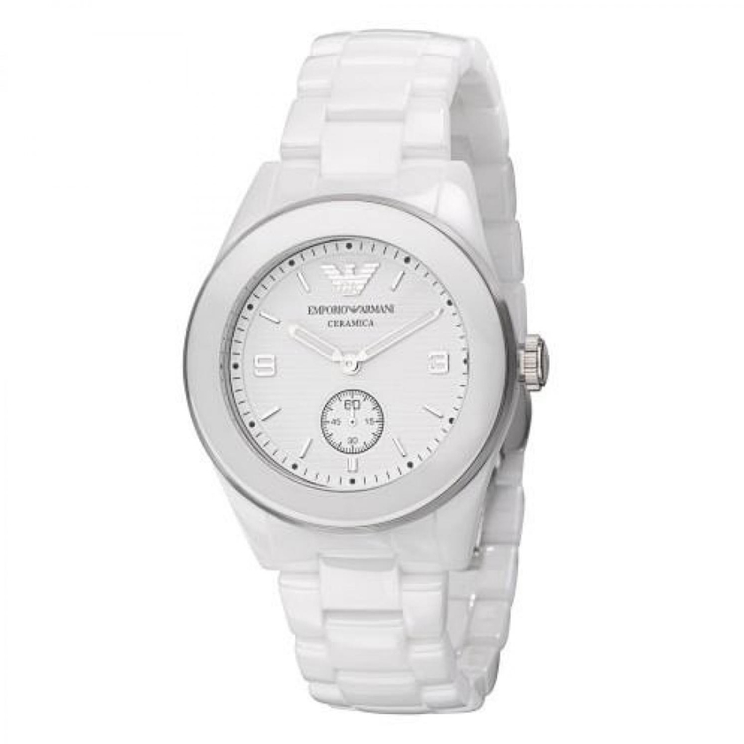 Emporio Armani Unisex White Ceramic Analog Watch
