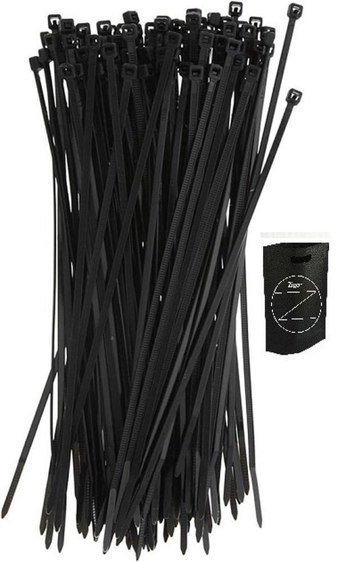 100-Piece Multipurpose Cable Ties Set Black 18 Inch+ Zigor Special Bag