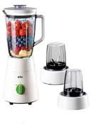 Braun 3-in-1 Glass Blender With 4 Blades System, 500 W, White, JB0153WH