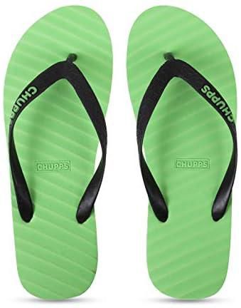 CHUPPS Men's/Boys Banana Leaf Natural Rubber Flip Flops Slippers, Comfortable & Ultra-Light, Waterproof, Odour-Free, Non-Slip Thong - (Bud Green, 8 UK)