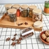 12pcs Glass Spice Jar Set With A Wooden Bamboo Stand