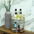 YATAI Elegant Gold Effect Round Mirror Tray For Perfume Jewellery Cosmetic Organizer - Vanity Tray For Bathroom Counter - Makeup Organizer Shelf Cosmetic Storage Basket Fruit Tray (2 Tier)