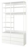PLATSA Wardrobe with 6 drawers, white/Fonnes white, 140x42x241 cm - IKEA