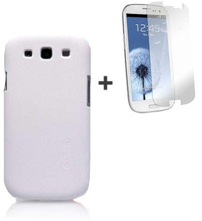 Nillkin Super Sheild Case Cover With Screen Protector For Samsung Galaxy SIII S3 I9300-  ( White )