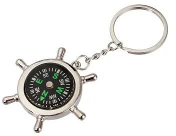 Creative navigation compass Keychain Men practical Multifunction Keychain