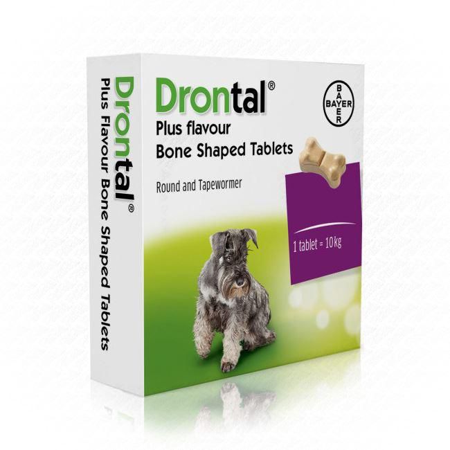 Drontal Plus Puppies and dogs De worming Tablet (Bone Shape) 1 Tablet