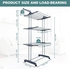 Fubullish Foldable Collapsible 3 Tier Laundry Floor Mounted Stand with Folding Wings & Wheels