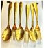 6pcs Gold Plated Stainless Steel Spoons And Forks