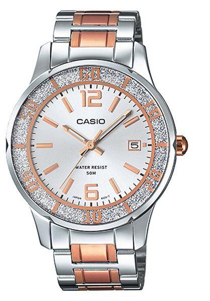 Casio For Women Silver Dial Stainless Steel Band Watch - LTP-1359RG-7A