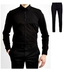 Men 's Shirt And Pant Trouser Combo (Black Shirt And Black Pant Trouser)