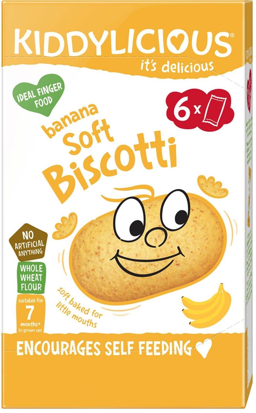 Kiddylicious Banana Soft Biscotti 20g Pack of 6