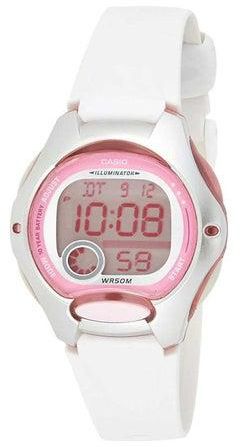 ساعة يد رقمية للشباب طراز LW-200-7A - قياس 38 مم - لون أبيض للنساء