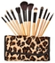 12-Piece Makeup Brush Set With Bag Beige/Black